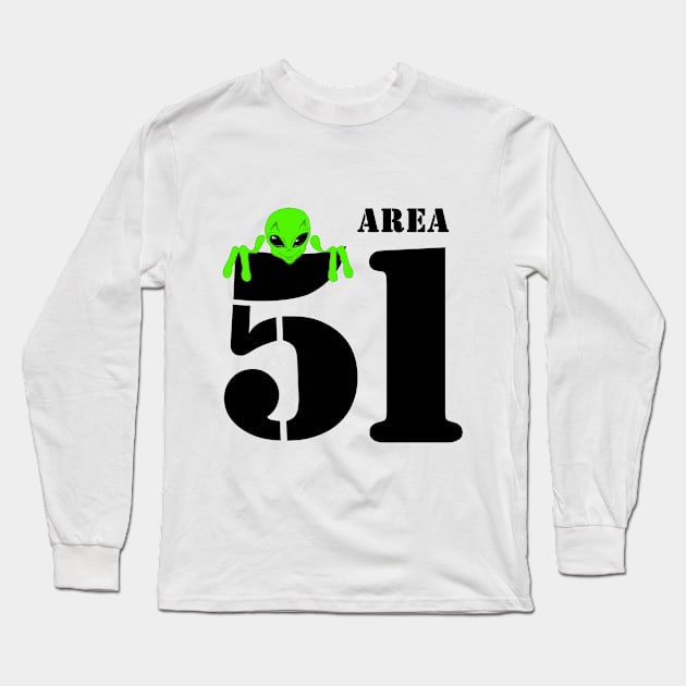 Area 51 alien Long Sleeve T-Shirt by TheEndDesign